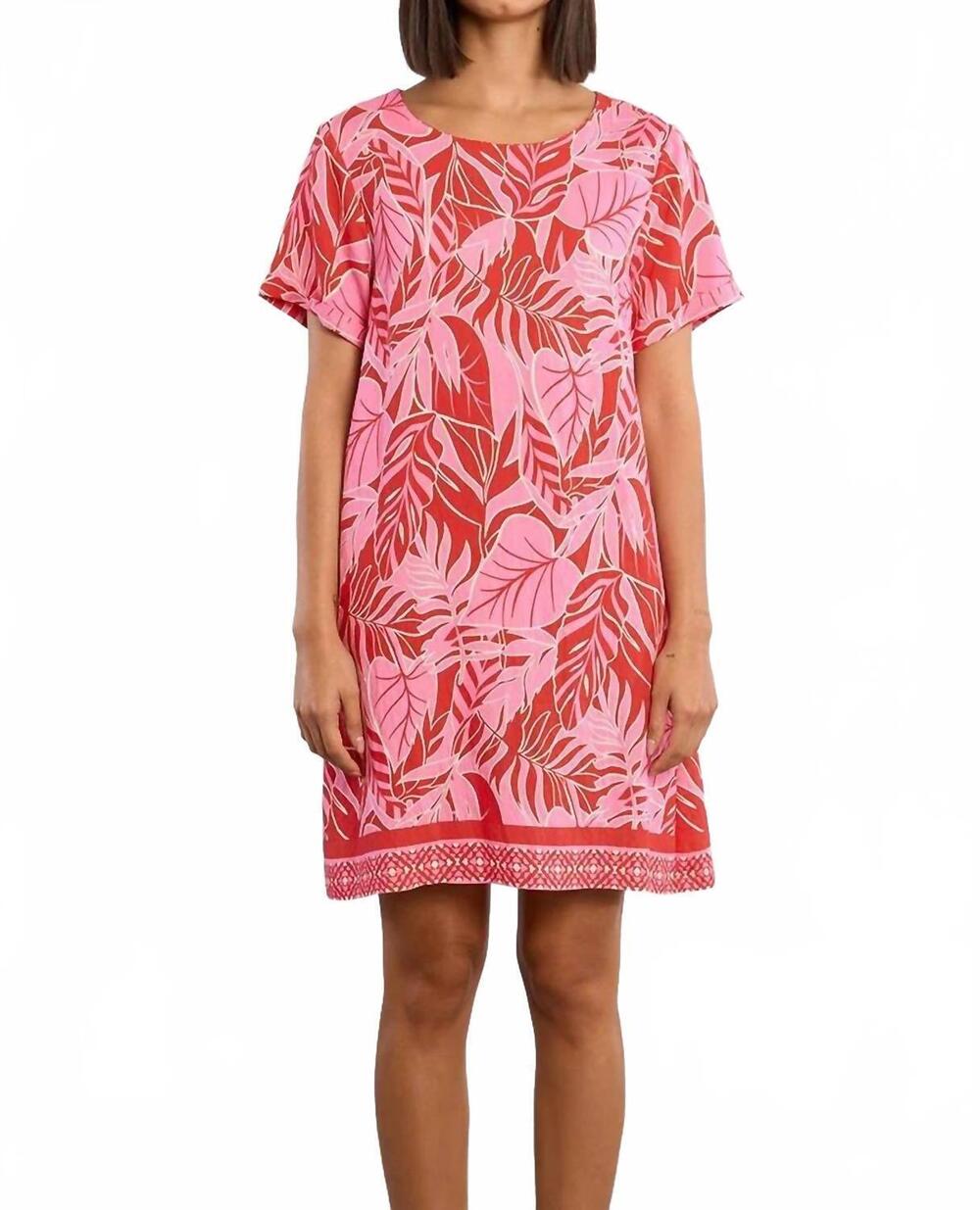 NEW MOLLY BRACKEN playa belize print mini dress in red